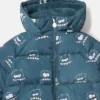 Monster Print Hooded Puffer Coat Monster Print Hooded Puffer Coat