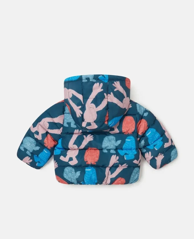 Monster Print Hooded Puffer Coat Monster Print Hooded Puffer Coat