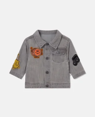 Music Graphic Embroidered Denim Jacket Music Graphic Embroidered Denim Jacket