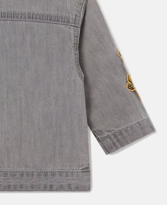 Music Graphic Embroidered Denim Jacket Music Graphic Embroidered Denim Jacket
