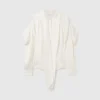 Neck-Tie Shoulder Pad Long-Sleeve Shirt Neck-Tie Shoulder Pad Long-Sleeve Shirt