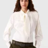 Neck-Tie Shoulder Pad Long-Sleeve Shirt Neck-Tie Shoulder Pad Long-Sleeve Shirt