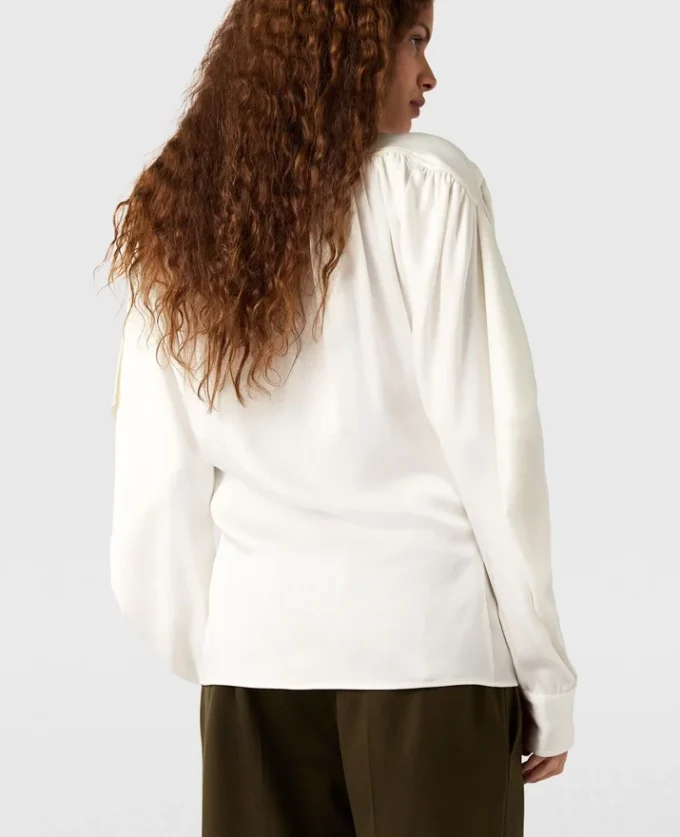 Neck-Tie Shoulder Pad Long-Sleeve Shirt Neck-Tie Shoulder Pad Long-Sleeve Shirt