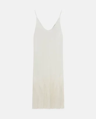Open-Knit Fringe Midi Dress