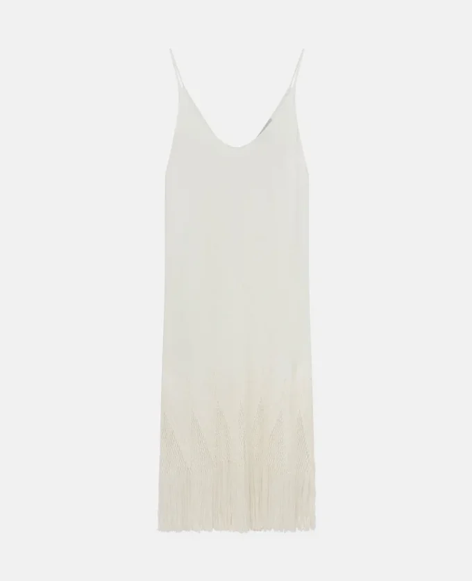 Open-Knit Fringe Midi Dress Open-Knit Fringe Midi Dress