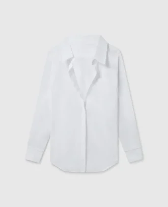Open V-Neck Collared Shirt