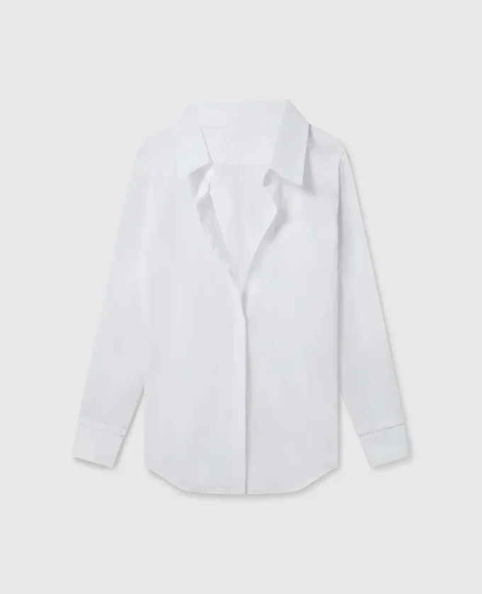 Open V-Neck Collared Shirt Open V-Neck Collared Shirt