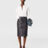 Ostrich Texture Midi Skirt Ostrich Texture Midi Skirt
