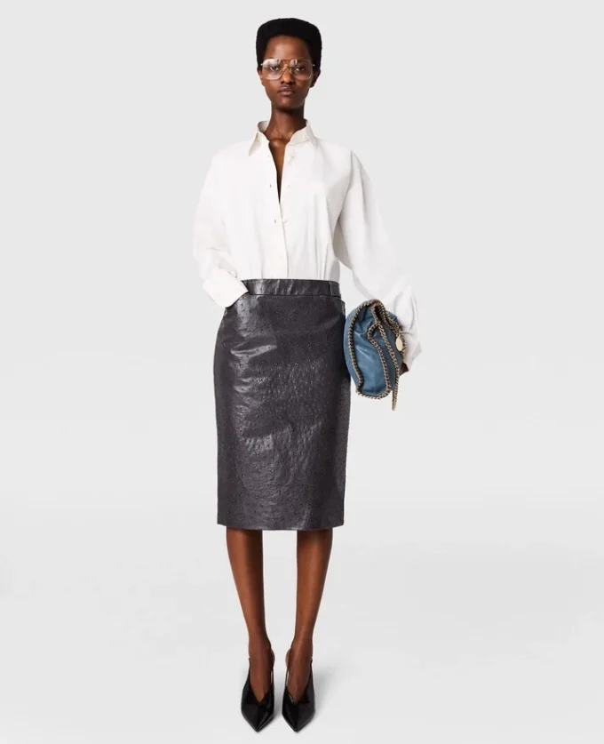 Ostrich Texture Midi Skirt Ostrich Texture Midi Skirt