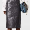 Ostrich Texture Midi Skirt Ostrich Texture Midi Skirt