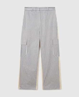 Oversized Mixed Stripe Cargo Trousers