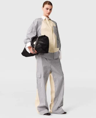 Oversized Mixed Stripe Cargo Trousers