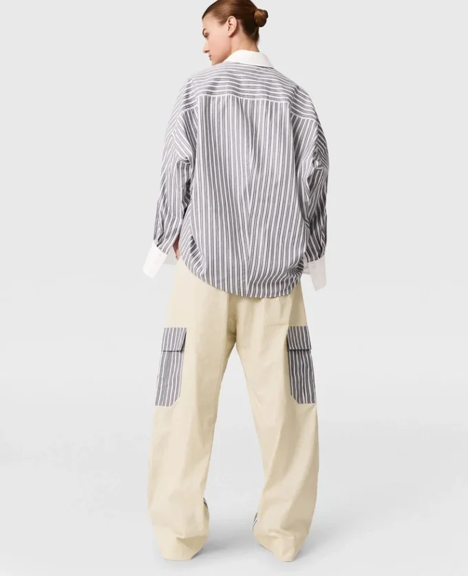 Oversized Mixed Stripe Cargo Trousers Oversized Mixed Stripe Cargo Trousers