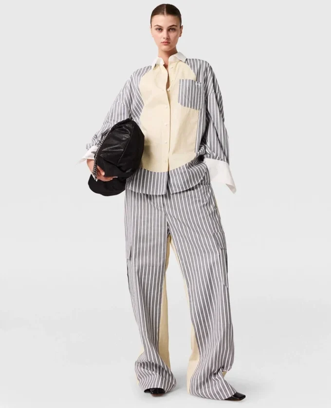 Oversized Mixed Stripe Cargo Trousers Oversized Mixed Stripe Cargo Trousers
