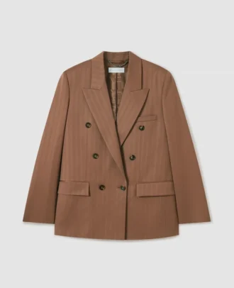 Oversized Pinstripe Double-Breasted Blazer