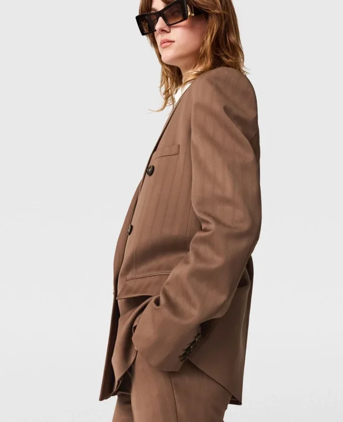 Oversized Pinstripe Double-Breasted Blazer Oversized Pinstripe Double-Breasted Blazer
