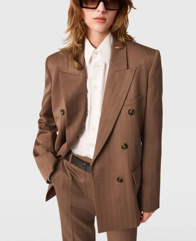 Oversized Pinstripe Double-Breasted Blazer Oversized Pinstripe Double-Breasted Blazer