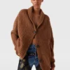 Oversized Ribbed V-Neck Cardigan Oversized Ribbed V-Neck Cardigan