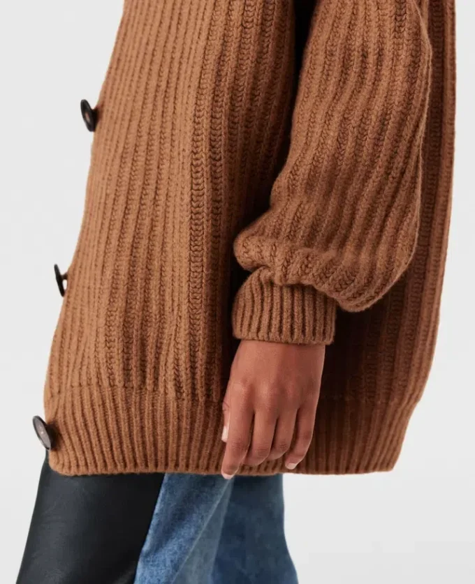 Oversized Ribbed V-Neck Cardigan Oversized Ribbed V-Neck Cardigan