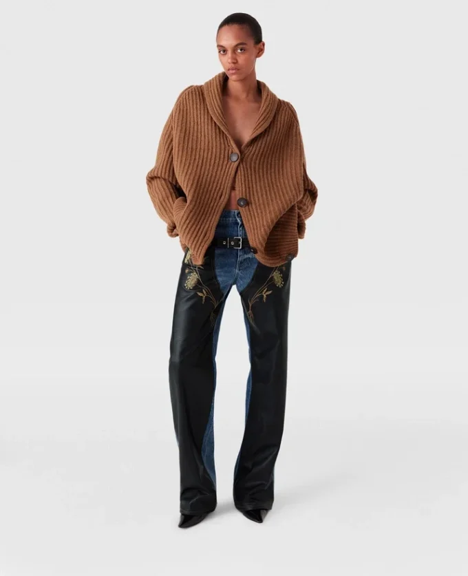 Oversized Ribbed V-Neck Cardigan Oversized Ribbed V-Neck Cardigan