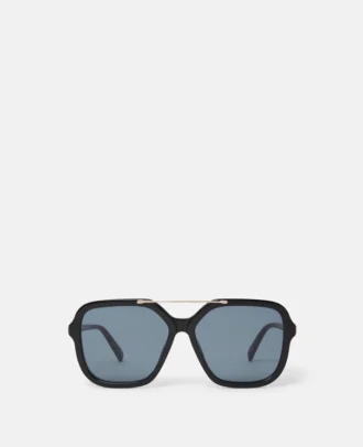 Oversized Square Metal Bar Sunglasses
