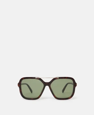 Oversized Square Metal Bar Sunglasses