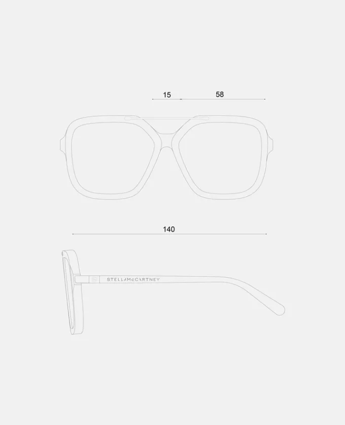 Oversized Square Metal Bar Sunglasses Oversized Square Metal Bar Sunglasses