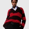 Oversized Striped V-Neck Sweater Oversized Striped V-Neck Sweater