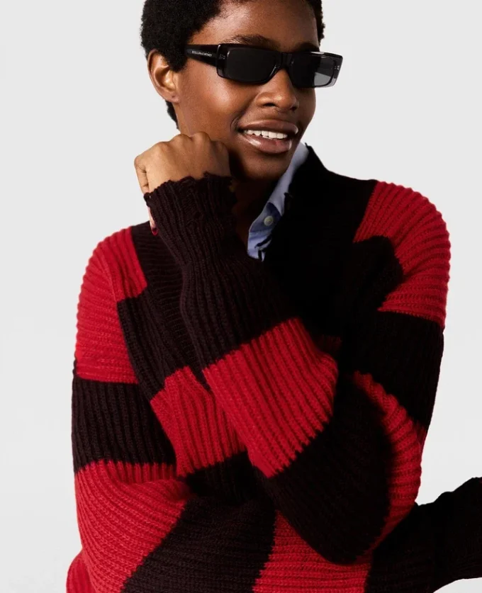 Oversized Striped V-Neck Sweater Oversized Striped V-Neck Sweater
