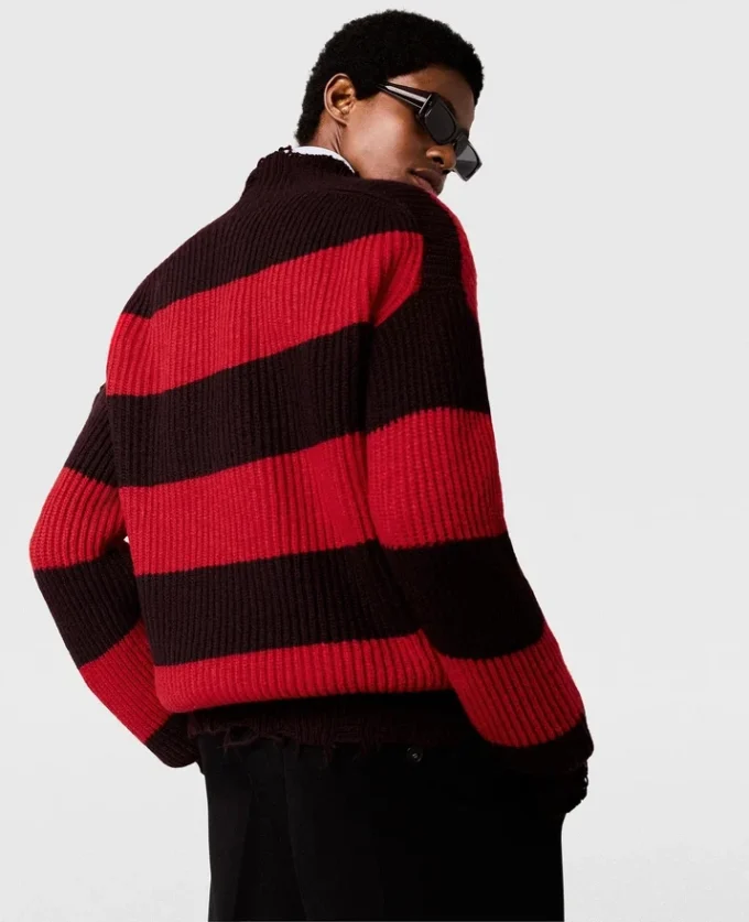 Oversized Striped V-Neck Sweater Oversized Striped V-Neck Sweater