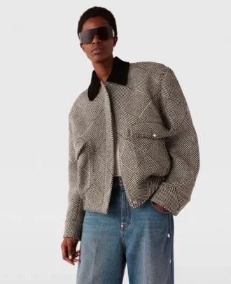 Oversized Tweed Bomber Jacket Oversized Tweed Bomber Jacket