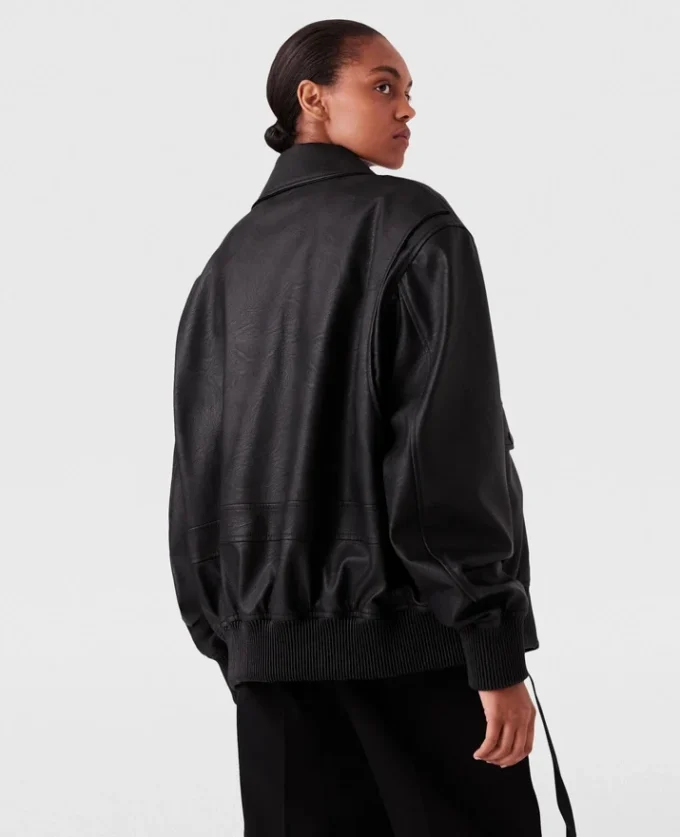Oversized Vegan Bomber Jacket Oversized Vegan Bomber Jacket