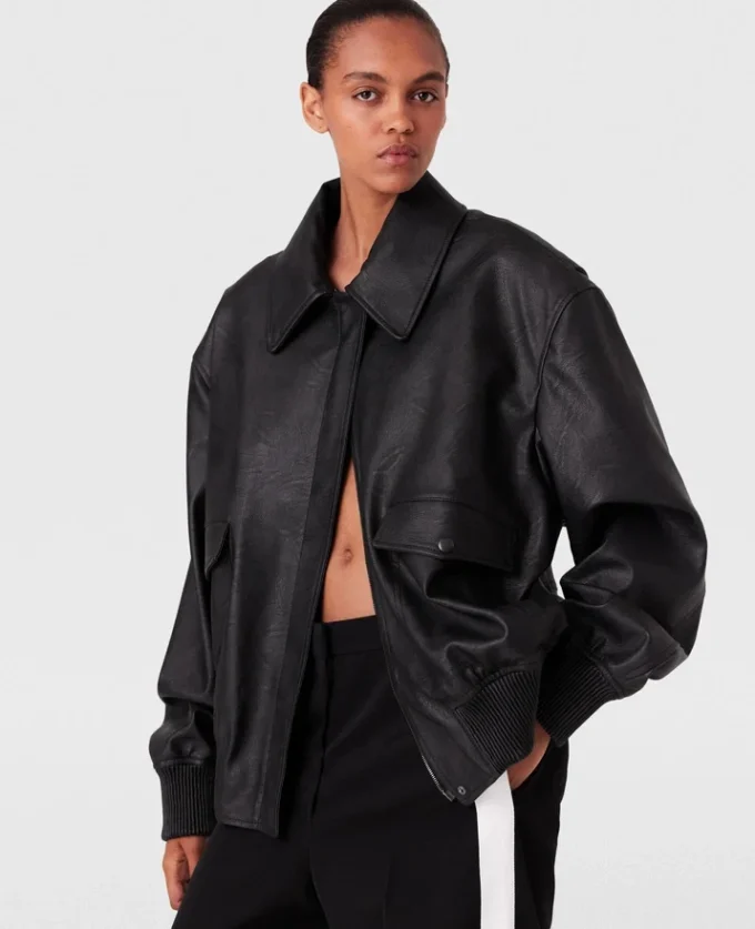 Oversized Vegan Bomber Jacket Oversized Vegan Bomber Jacket