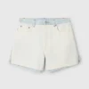 Paneled Denim Shorts Paneled Denim Shorts