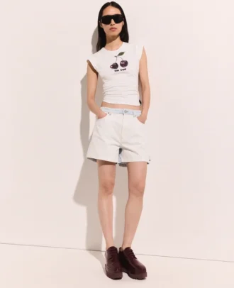 Paneled Denim Shorts Paneled Denim Shorts