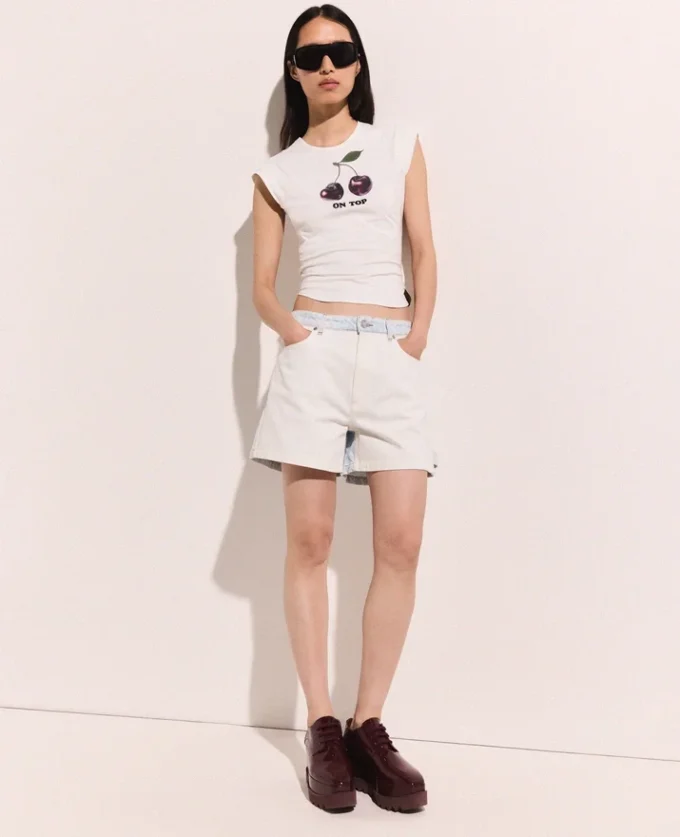 Paneled Denim Shorts Paneled Denim Shorts