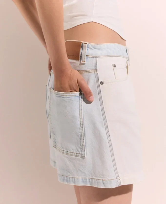 Paneled Denim Shorts Paneled Denim Shorts