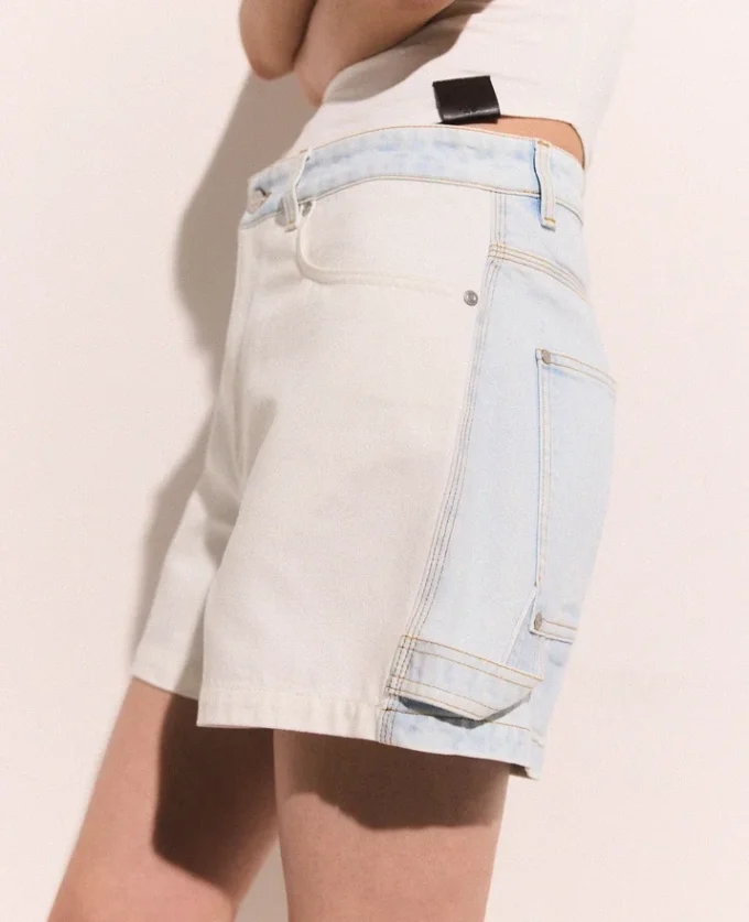 Paneled Denim Shorts Paneled Denim Shorts