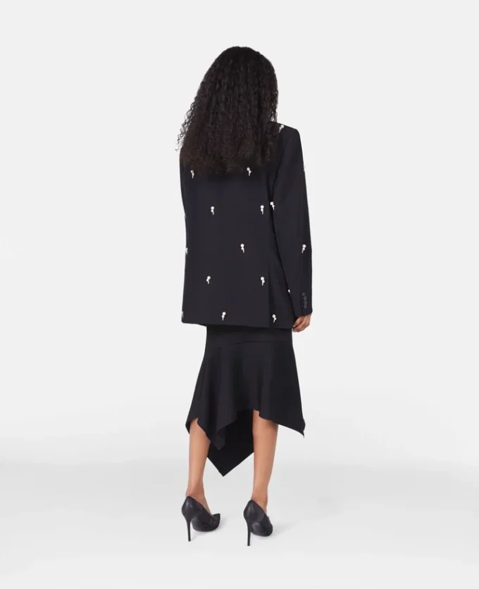 Pearl Embroidery Oversized Double-Breasted Blazer Pearl Embroidery Oversized Double-Breasted Blazer