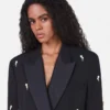 Pearl Embroidery Oversized Double-Breasted Blazer Pearl Embroidery Oversized Double-Breasted Blazer