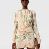 Peony Print Long-Sleeve Mini Dress Peony Print Long-Sleeve Mini Dress