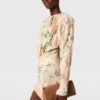Peony Print Long-Sleeve Mini Dress Peony Print Long-Sleeve Mini Dress