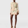 Peony Print Long-Sleeve Mini Dress Peony Print Long-Sleeve Mini Dress