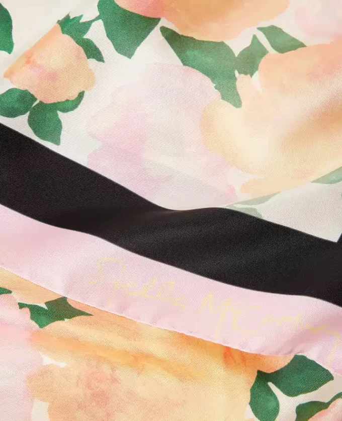 Peony Print Square Scarf