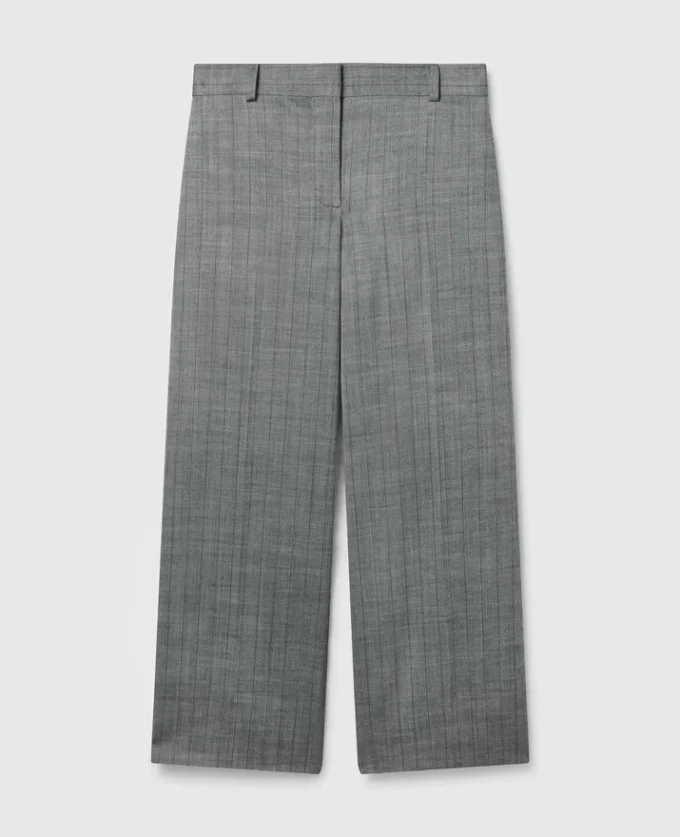 Pinstripe Pleated Straight-Leg Pants Pinstripe Pleated Straight-Leg Pants