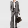 Pinstripe Pleated Straight-Leg Pants Pinstripe Pleated Straight-Leg Pants