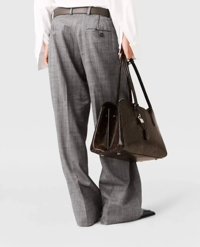 Pinstripe Pleated Straight-Leg Pants Pinstripe Pleated Straight-Leg Pants
