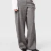 Pinstripe Pleated Straight-Leg Pants Pinstripe Pleated Straight-Leg Pants