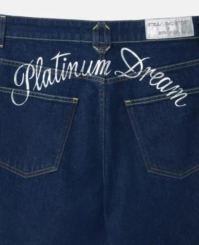 Platinum Dream Embroidered Mid-Rise Straight-Leg Denim Jeans Platinum Dream Embroidered Mid-Rise Straight-Leg Denim Jeans