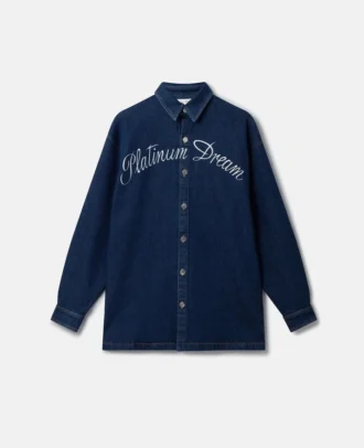 Platinum Dream Embroidered Oversized Denim Shirt